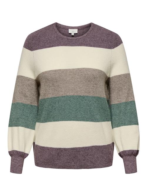 ONLY Carmakoma Pullover 'CARNEW DARIA'  brun-meleret / gran / lilla-meleret / hvid