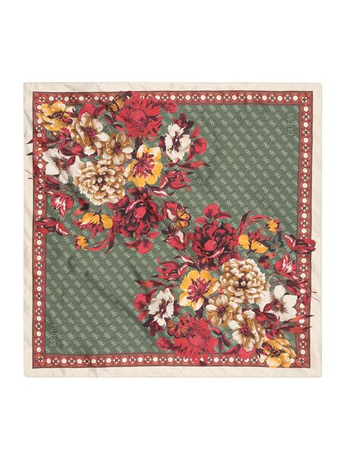 GUESS Tørklæde 'FOULARD 53X53'  mørkegul / gran / rød / hvid