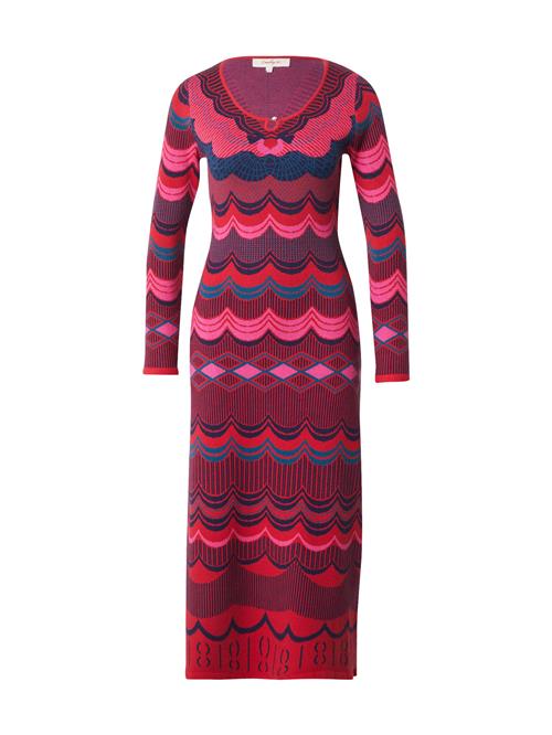 Derhy Strikkjole 'CECILE'  marin / pink / rød
