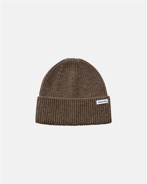 Beanie hue | 100 uld | Mørk sand