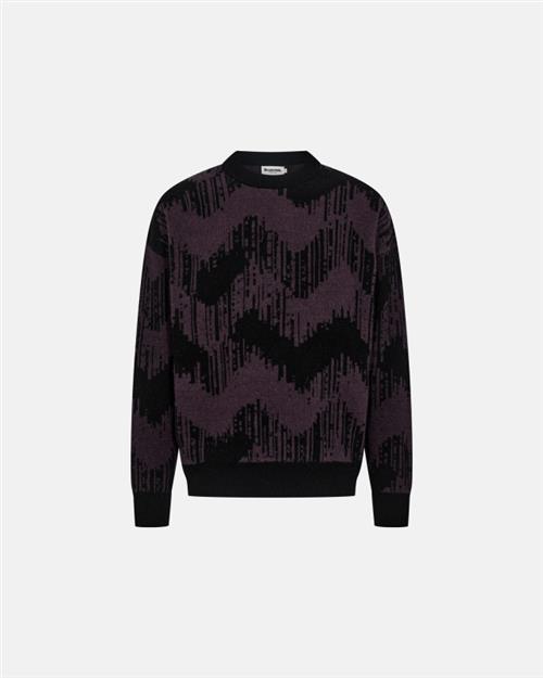 Pullover "mick" | Uld | Sort/lilla