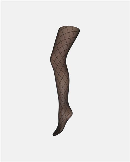 Strømpebukser m. glimmer ´checks´ | 25 denier | Sort