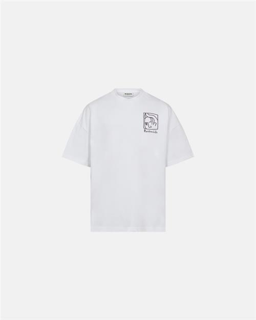 T-shirt m. print "dev" | 100 bomuld | Hvid