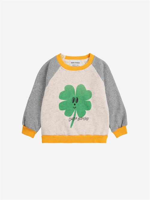 Bobo Choses Lucky Clover Sweatshirt Light Heather Grey  Light Heather Grey 9 Months  Grå  9 måneder  Unisex