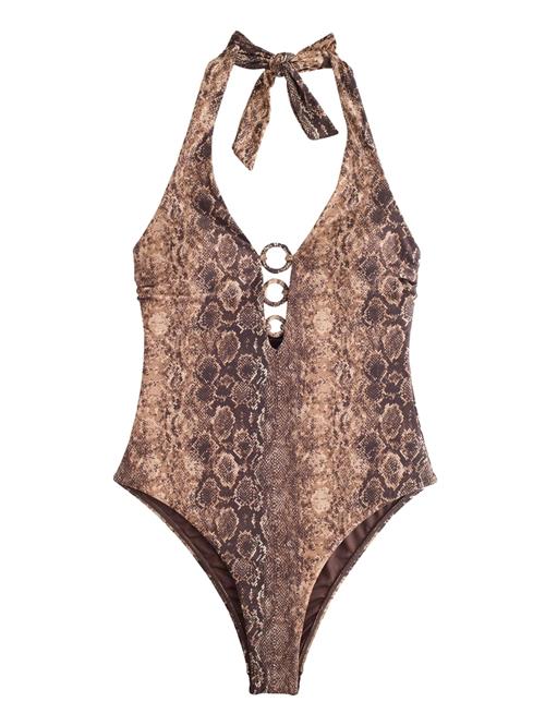 Next Formgivende badedragt  beige / brun / lysebrun