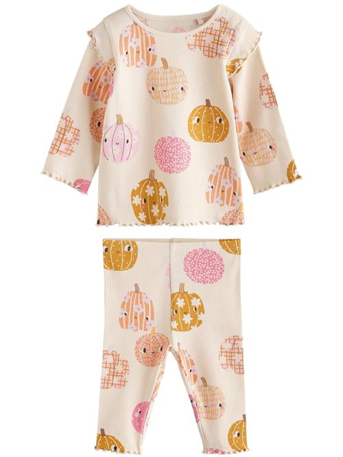 Next Sæt  lysebeige / orange / lys pink / sort