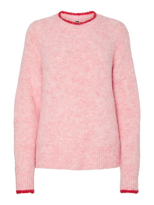 PIECES Pullover 'PCIVY'  lyserød / rød / hvid