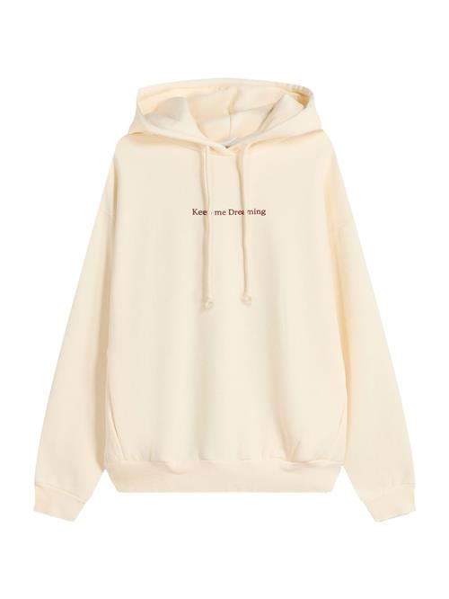 Bershka Sweatshirt  ecru / kirsebærsrød