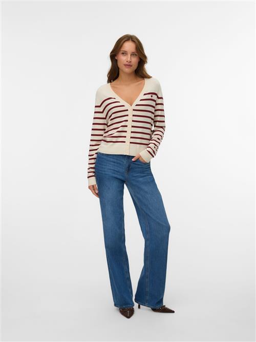 VERO MODA Cardigan 'VMDory'  creme / mørkerød