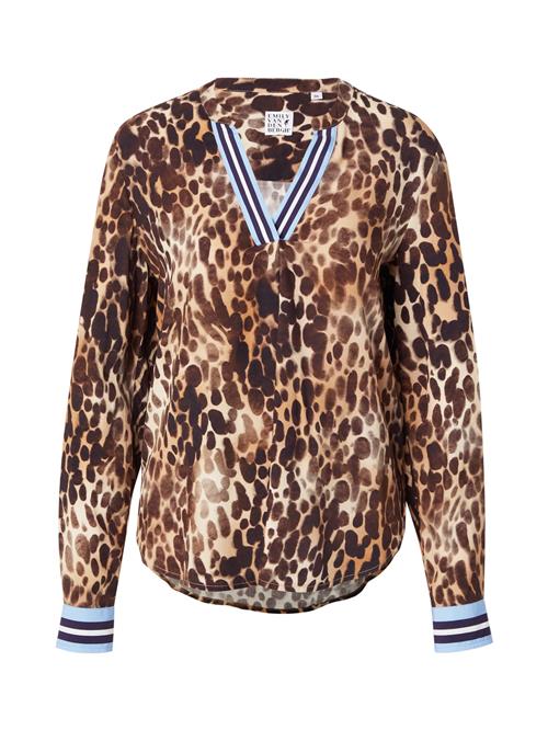 Emily Van Den Bergh Bluse  navy / lyseblå / cappuccino / mørkebrun