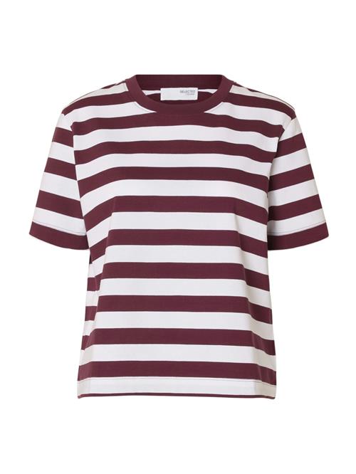SELECTED Shirts 'SLFESSENTIAL'  aubergine / hvid