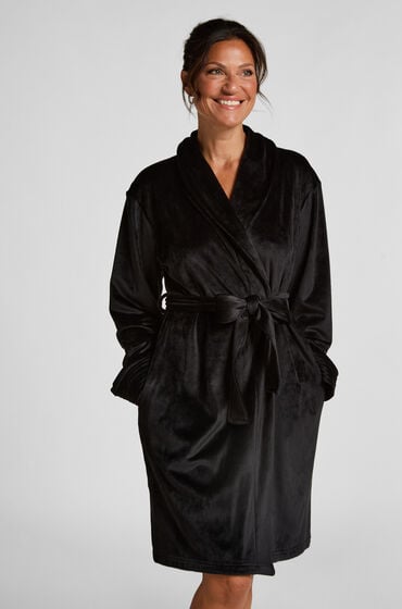 Hunkemöller Badekåbe Velours Sort