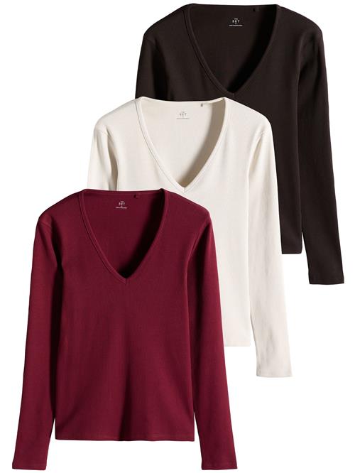 The Set Shirts  vinrød / sort / hvid