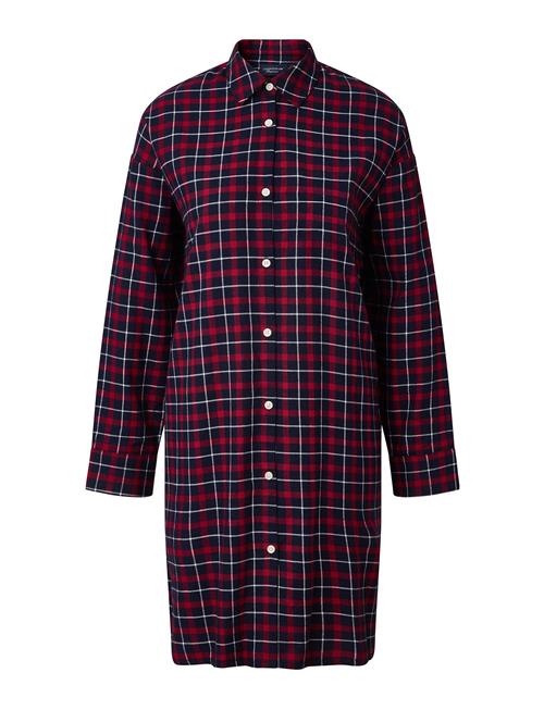 Luna Organic Cotton Checked Flannel Nightshirt Lexington Home Red