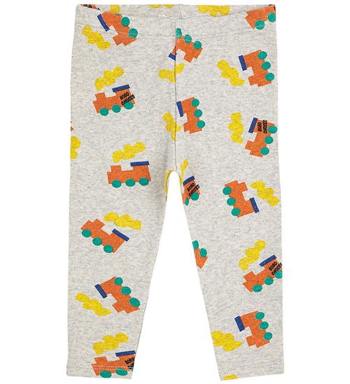 Bobo Choses Leggings - Choo Choo All Over - Light Grey Heather