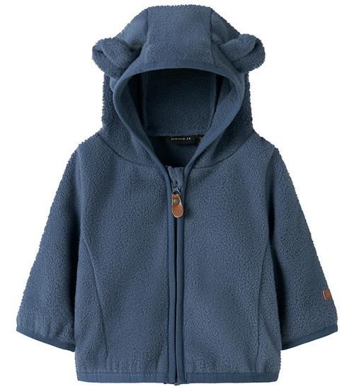 Name It Fleecejakke - NbnMeeko - Vintage Indigo m. Ører