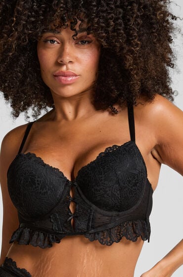 Hunkemöller Posie formstøbt longline bøjle-bh sort
