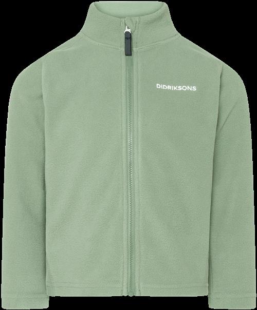 Didriksons Monte Kids 10 Jumper Med Fuld Lynlås Light Moss  Light Moss-80 cm  Grøn  80 cm  Unisex