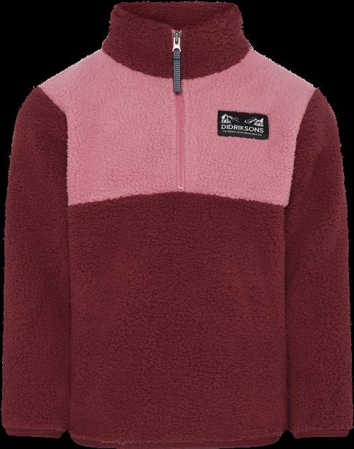 Didriksons Gosig Kids Jumper Med Halv Lynlås Anemon Red  Anemon Red-80 cm  Rød  80 cm  Unisex