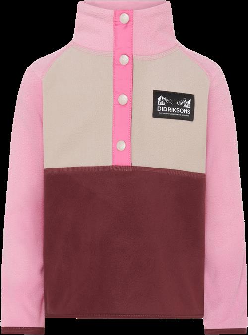 Didriksons Monte Kids 4 Jumper Med Halv Knap Anemon Red  Anemon Red-110 cm  Rød  110 cm  Unisex