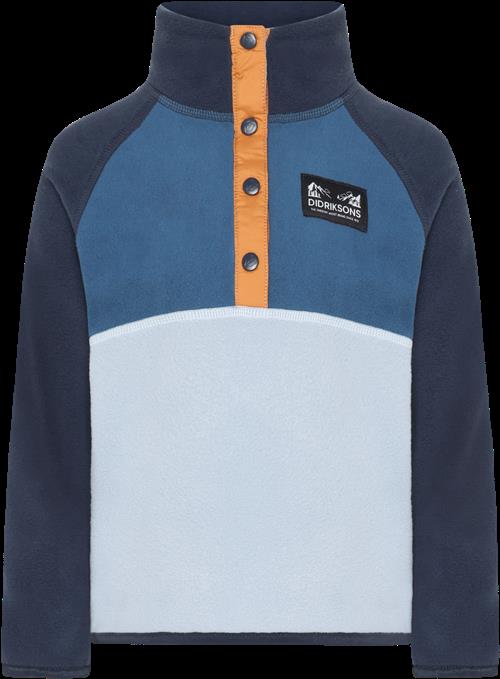 Didriksons Monte Kids 4 Jumper Med Halv Knap Cloud Blue  Cloud Blue-130 cm  Blå  130 cm  Unisex