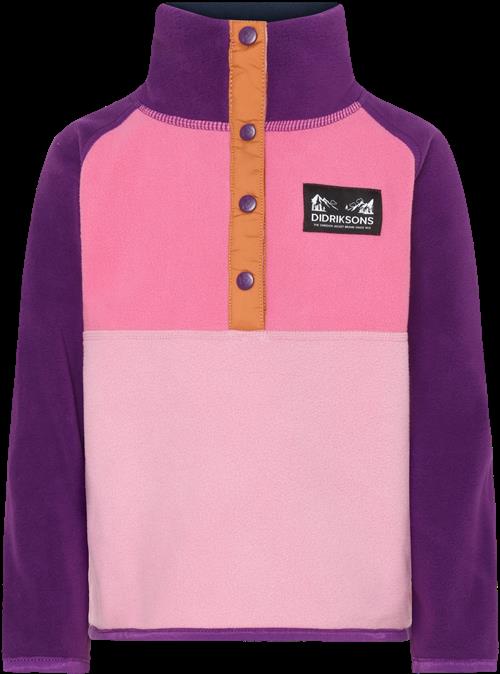 Didriksons Monte Kids 4 Jumper Med Halv Knap Light Heather Pink  Light Heather Pink-120 cm  Lyserød  120 cm  kvinde
