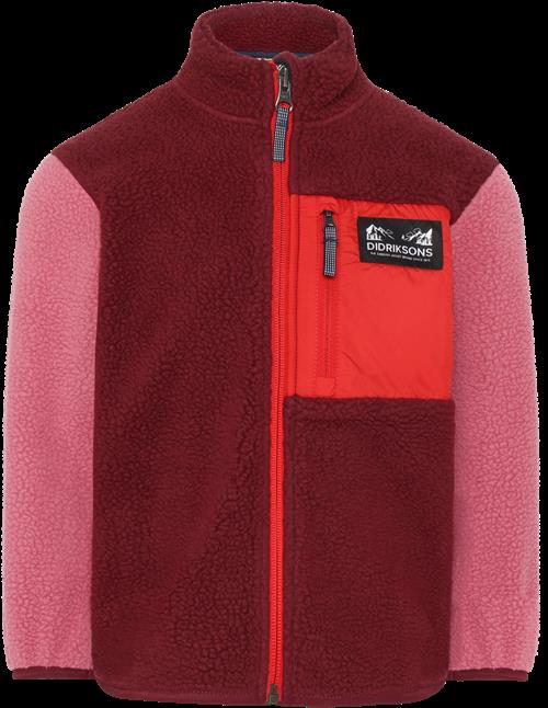 Didriksons Anten Kids Jumper Med Fuld Lynlås Anemon Red  Anemon Red-120 cm  Rød  120 cm  Unisex