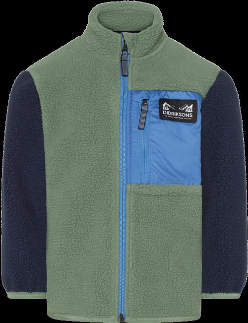 Didriksons Anten Kids Jumper Med Fuld Lynlås Light Moss  Light Moss-80 cm  Grøn  80 cm  Unisex
