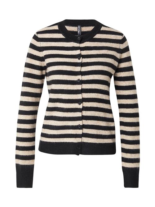 PIECES Cardigan 'PCMALOU'  creme / sort