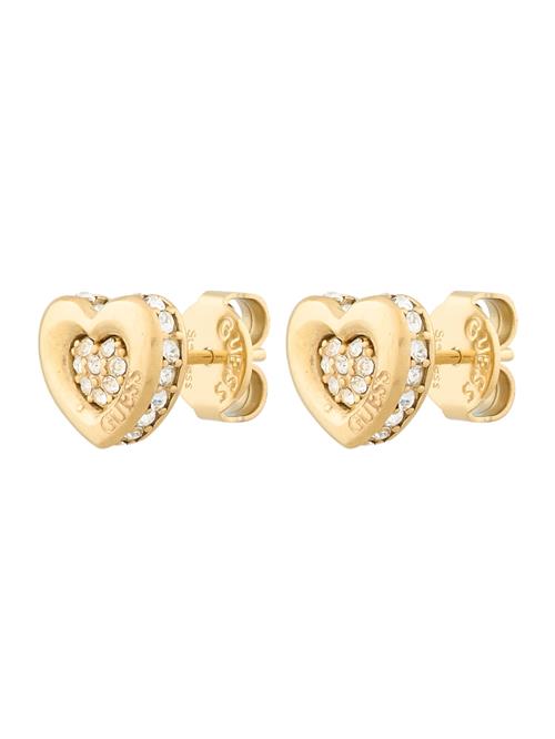 GUESS Øreringe 'L.O.V.E.'  guld / transparent