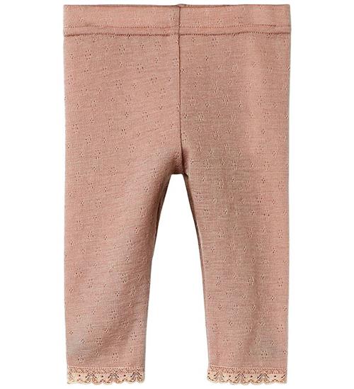 Lil' Atelier leggings - Uld - NbfNoel - Roebuck m. Hulmønster
