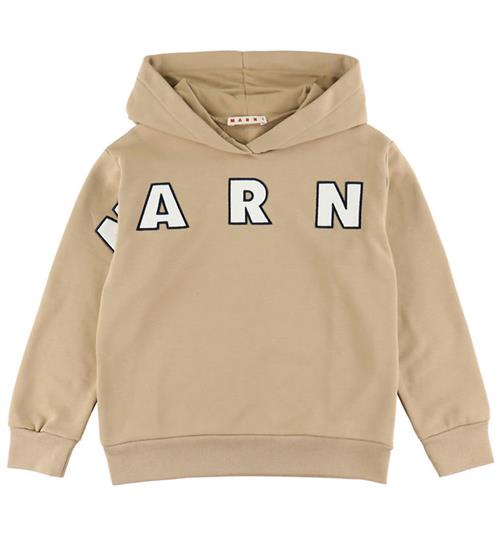 Marni Hættetrøje - Cardboard Beige m. Logo