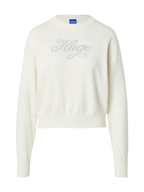 HUGO Pullover 'Slogix'  sølv / naturhvid