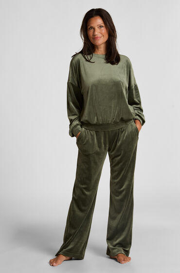 Hunkemöller Pyjamasbukser i velour Grøn
