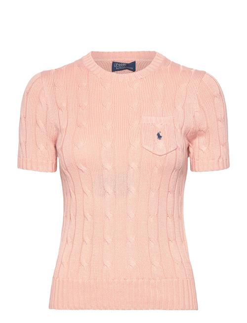 Cable-Knit Cotton Short-Sleeve Sweater Polo Ralph Lauren Pink