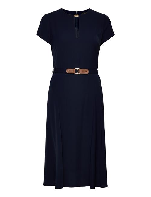 Belted Georgette Dress Lauren Ralph Lauren Navy