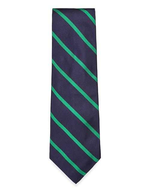 Striped Silk Repp Narrow Tie Polo Ralph Lauren Navy