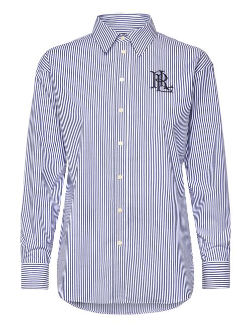 Relaxed Fit Striped Stretch Cotton Shirt Lauren Ralph Lauren Blue
