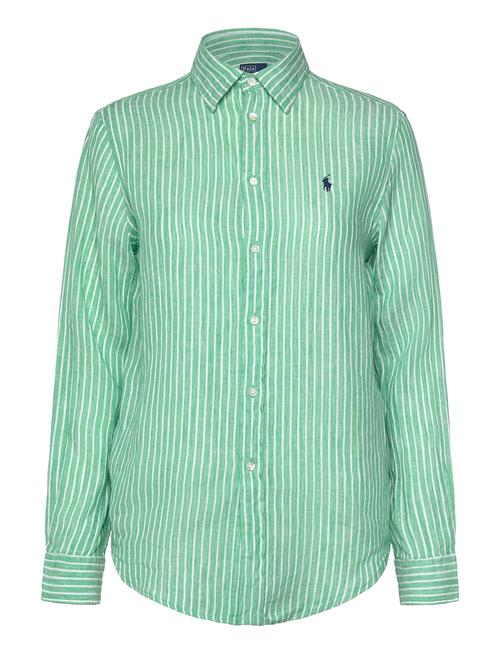 Classic Fit Striped Linen Shirt Polo Ralph Lauren Green