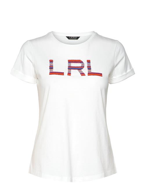 Beaded-Logo Cotton Jersey Tee Lauren Ralph Lauren White