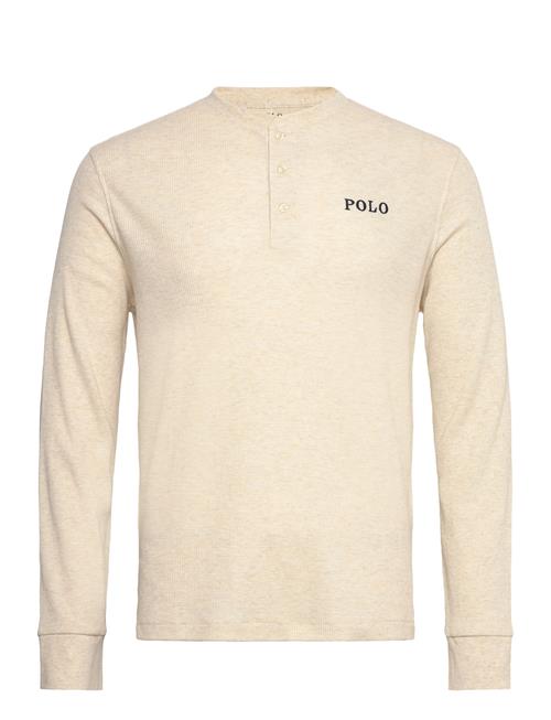 Waffle-Knit Henley Sleep Shirt Polo Ralph Lauren Cream