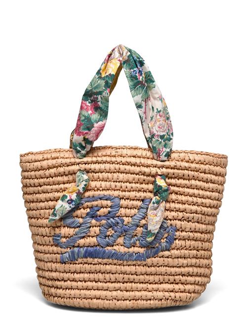 Madras-Trim Raffia Bag Ralph Lauren Kids Beige