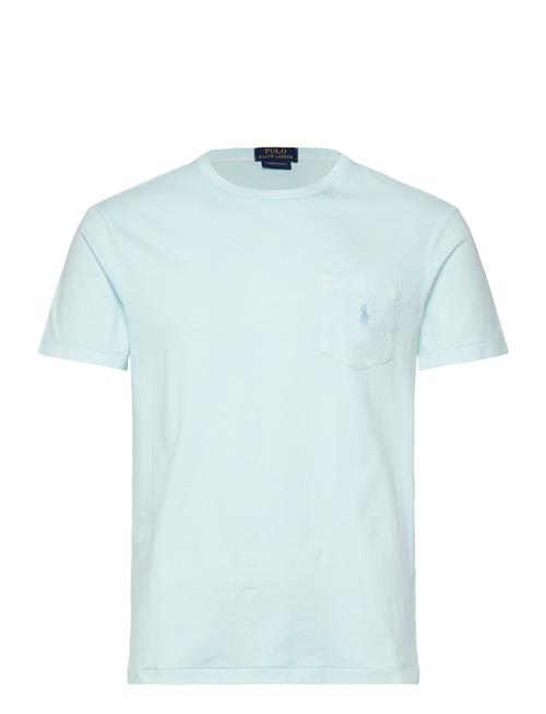 Custom Slim Mineral-Dyed Pocket T-Shirt Polo Ralph Lauren Blue