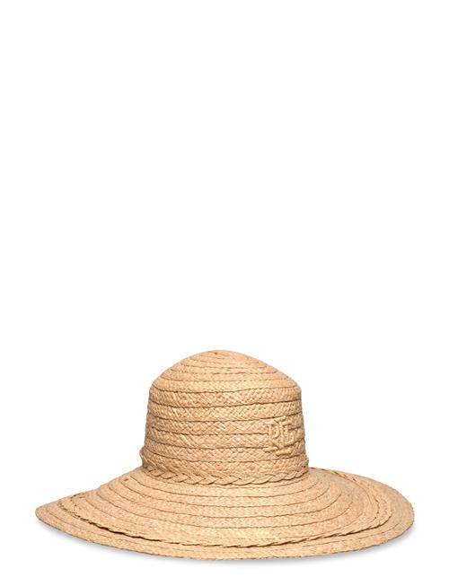 Logo Raffia Sun Hat Lauren Ralph Lauren Beige
