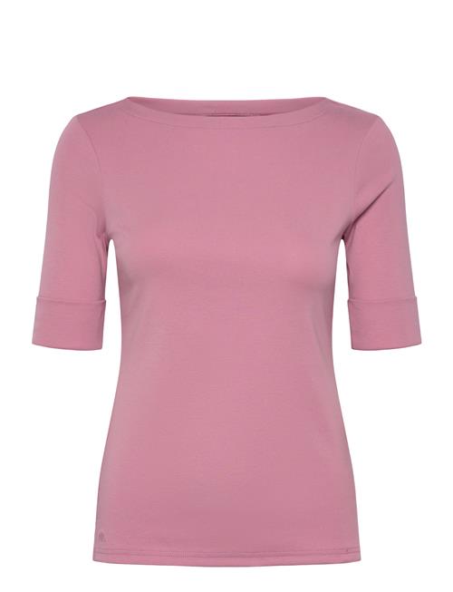 Stretch Cotton Boatneck Tee Lauren Ralph Lauren Pink