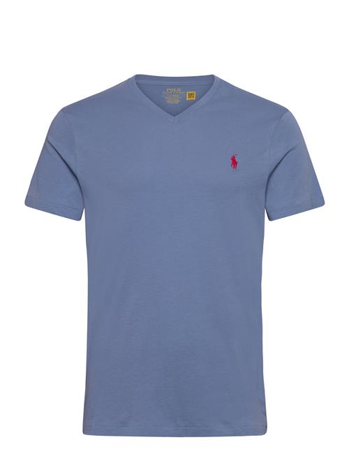 Custom Slim Fit Jersey V-Neck T-Shirt Polo Ralph Lauren Blue