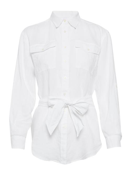 Relaxed Fit Belted Linen Shirt Lauren Ralph Lauren White