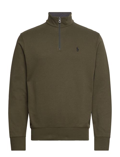 Luxury Jersey Quarter-Zip Pullover Polo Ralph Lauren Green