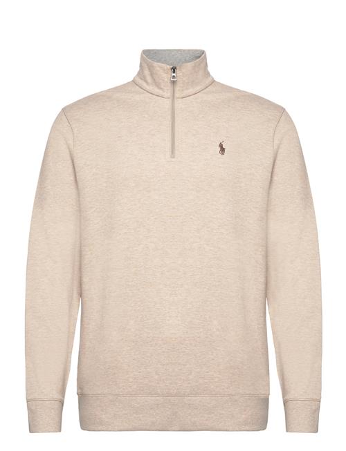 Luxury Jersey Quarter-Zip Pullover Polo Ralph Lauren Beige