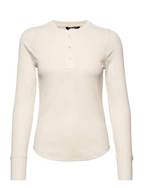 Stretch Cotton Henley Top Lauren Ralph Lauren Cream